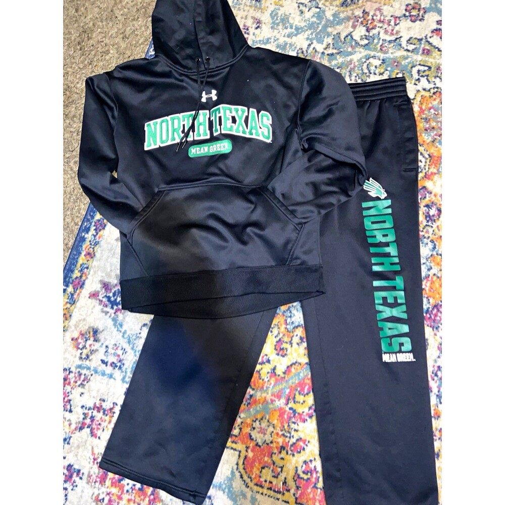 Under Armour North Texas Mean Green Black/Green/White Hoodie & Pants Set small
